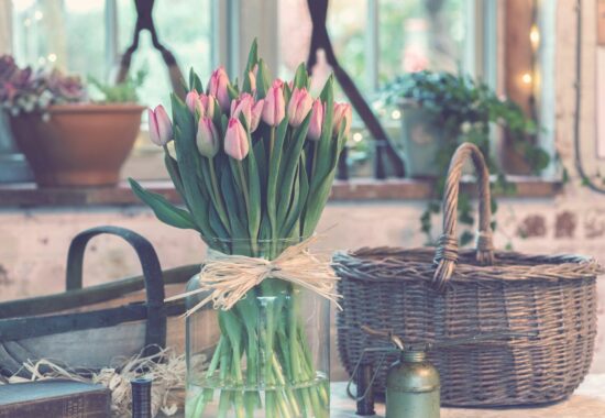Rustic tulip vase