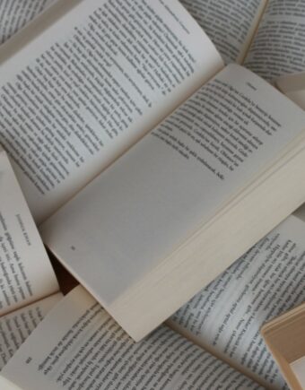 A group of open books