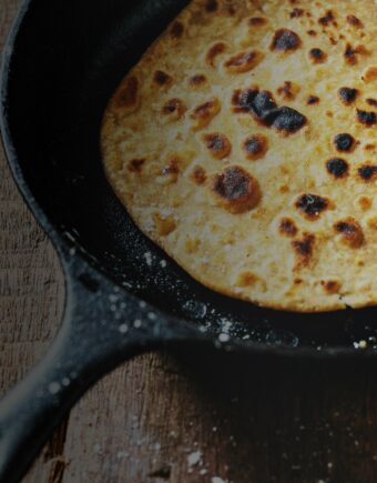 a naan bread in a pan