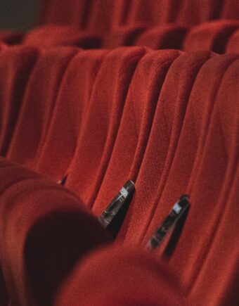 A bank of cinema seats