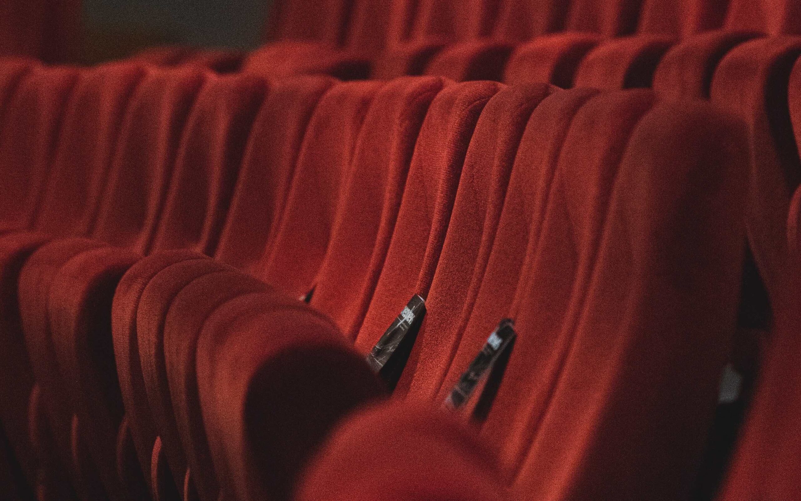 A bank of cinema seats