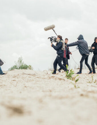 filmmaking on a beach