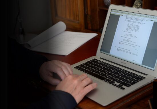 screenplay on a laptop