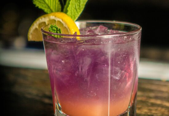 Layered purple drink