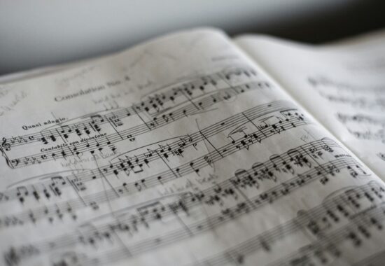 music notes in a book.